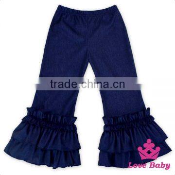 2016 hot sale children kid Navy Blue denim stringy selvedge long pants baby cloth soft elastic