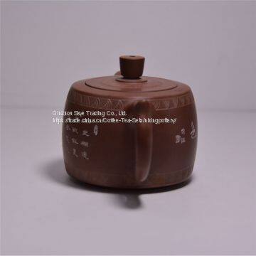 Чайник из фарфоровой керамики с ручной росписью в стиле древних китайских рисунков и слов photo-4