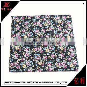 2016 pocket 25*25cm flower deisgn wholesale cotton handkerchief