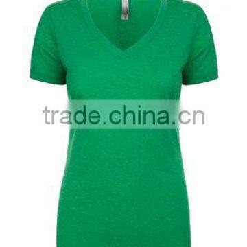 Next Level Apparel Ladies' Poly Cotton V-Neck Tee - Made From 65% Polyester and 35% Combed Cotton and Comes With Your Logo. photo-5