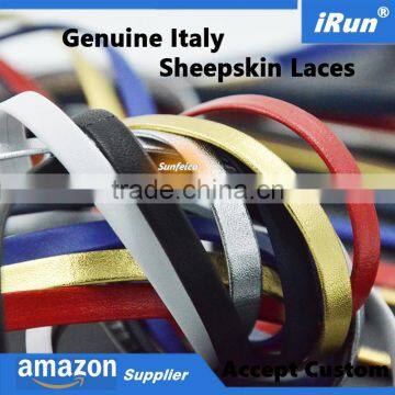 7mm Luxury High Quality Italian Leather Sheepskin Shoe Laces Aglets Tips for Jordan Sneakers - amazon/eBay Supplier - 9 Colors