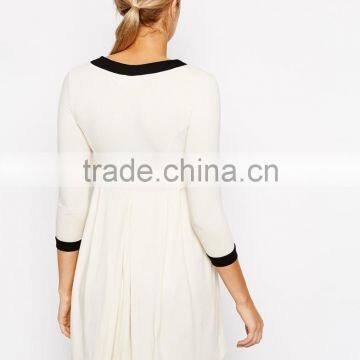 Maternity Skater Dress With Contrast Neck and Cuff China Supplier photo-4