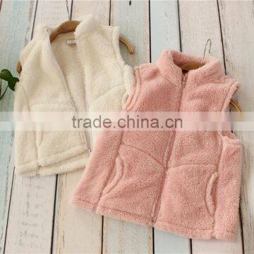 Autumn new girl lamb cashmere zip-up vest