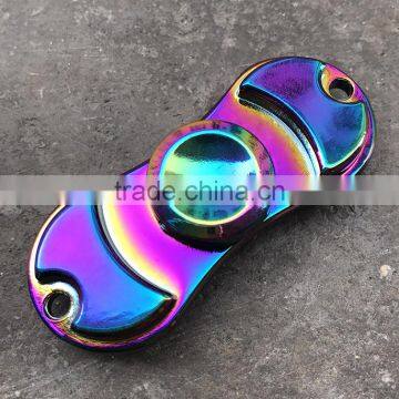 Manufacturers Wholesale Clover Colorful Finger Gyro 2 Leaf Color Finger Decompression Toys Colorful Finger Spiral Metal photo-2