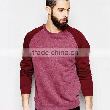 Wholesale Men Pullover contrast color raglan sleeve sweatshirt hoodie