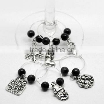 Custom Gifts Table Decorations W/ Box Christmas Wine Glass Charms photo-2