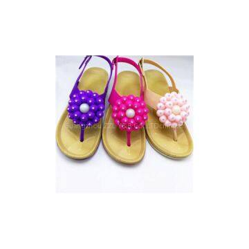 Ladies Pvc Sandals Outdoor Open-toed With Flowers Factory Sales Sandals