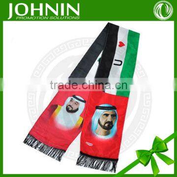 Fast Shipping Cheap Promotional Sublimation Printed National Day UAE Satin Scarf photo-3