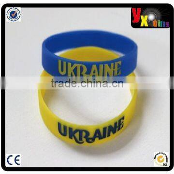 Ukraine Silicone Elastic Bracelet Blue & Yellow Ukrainian Flag Color Wristband