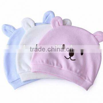 cute cartoon bear kids knitted cap 100% cotton baby hat