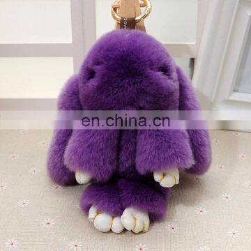 Cute Real Rex Rabbit Fur Copenhagen Rabbit Bag Charm for Decoration photo-3