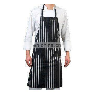 black and white stripes bib apron with pocket for sale/butcher market use