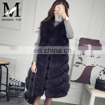 Hot Selling Comfortable Vest Women Long Fox Fur Vests Wholesale Fur Vest