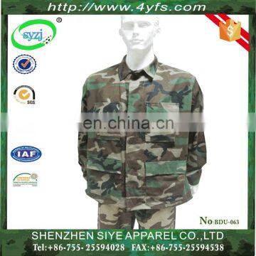 Factory OEM Pure Color Army Tactical BDU Woodland Camouflage Military Uniform/Jungle Camouflage Battle Dress Uniform