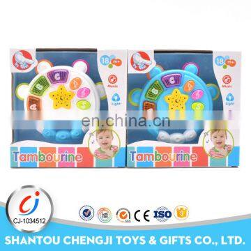 2017Cheap Gifts childen flash music plastic toy light up tambourines