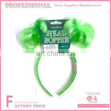 2017 Promotional Funny Headband Plastic Light Green Wig Irish Headband For Irish Party