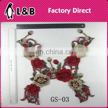 XY-05 Embroiderychemical Lace Collar,colorful Neckline Applique Rose Collars High-fashion Lace Collar Wholesale photo-4