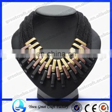 Wholesale latest design black metal necklace