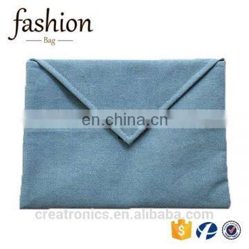 CR Sample available envelope shape canvas material light blue color latest design hot sales fancy cheap indian designer purses