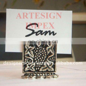 Embossed Silver Wedding Favor Place Card Holder