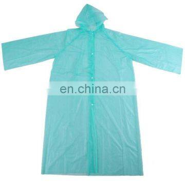 reusable hooded PE/PVC raincoat/poncho