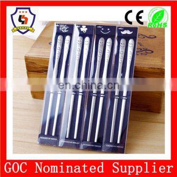 promotional gift bulk chopsticks cute smiling face cutlery set, stainless steel chopsticks Japanese chopsticks (HH-spoon-150)