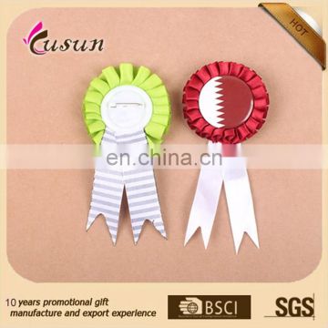 Newest Design Party Supplies Pin Custom Button Badge With Ribbon Rosette Manufacturer