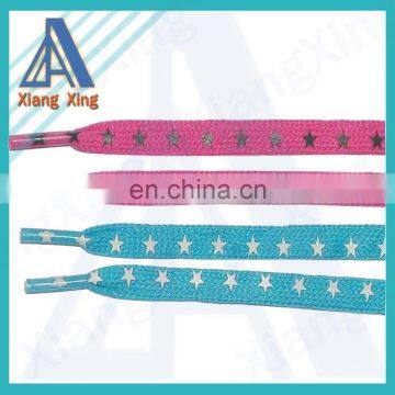 Shoelace charm polyester shoe lace flat shoelaces