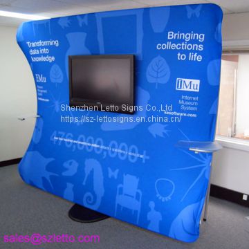 Portable tradeshow promotion display tension fabric counter