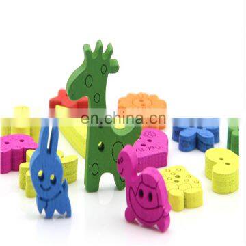 High quality children DIY sewing 2-holes animal wood buttons for garments