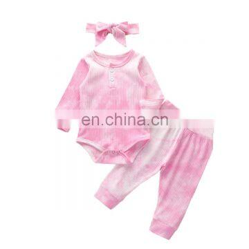 Ribbed Two Piece Set Tie Dye Outfits Toddler Girl Clothes photo-4