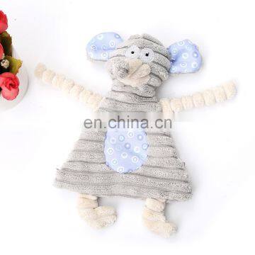 HOT HQPT-005 Manufacturer Wholesale Corduroy Cute Rabbit Hippopotamus Mouse Squeaky Dog Toy Plush
