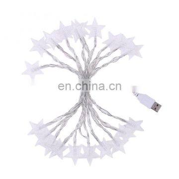 Waterproof Clear LED Star String Lights USB Christmas Holiday White Star Shape String Lights photo-7
