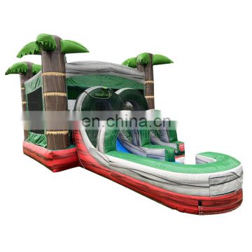 Palm Tree Jungle Inflatable Bounce House Water Slide Combo Commercial Kids Jumping Inflatables Castle Bouncer