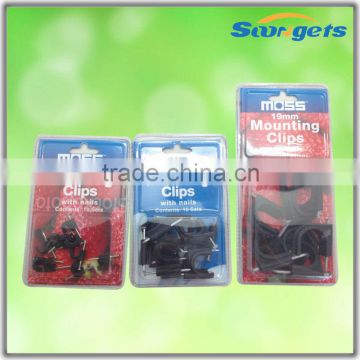 Black Poly Mounting Clip with Nails