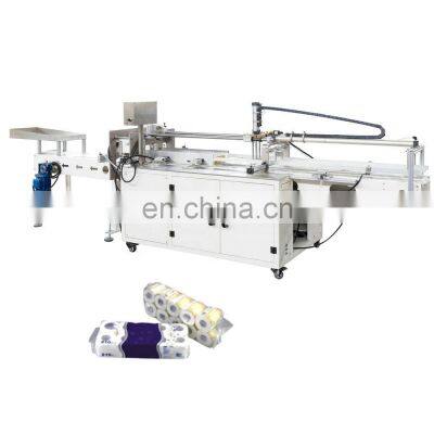 Semi automatic toilet tissue paper soft package wrapping machine for sale