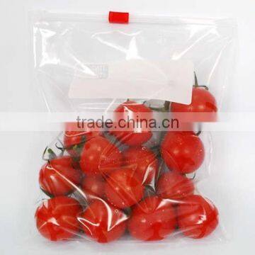 clear LDPE Chinese plastic freezer bag for fruit package with holes