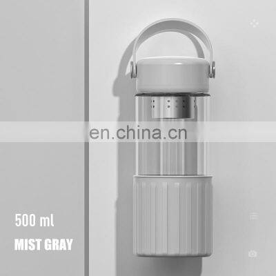 GINT 500ml High Quality Portable Single Wall Anti-scald Glass Water Bottle