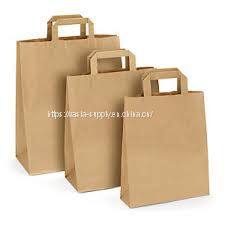 Heavy duty carrier bags large paper bags with handle paper grocery bags recycled paper shopping bag