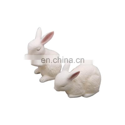 white ceramic porcelain easter party rabbit bunny production decoration with led light