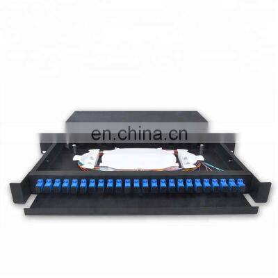 MT-1006 LC SC ST High Quality Fiber optic patch panel with rail 19 inch rack mount 12 24 port ODF Fiber Patch Panel