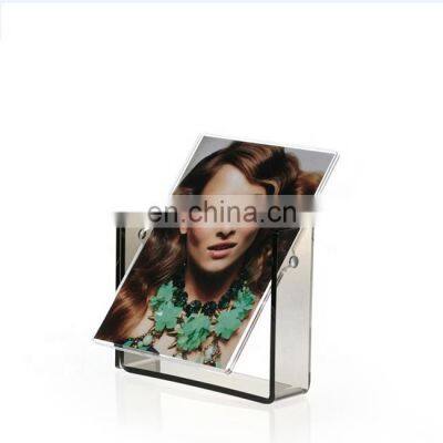 double sided acrylic magnetic display stand rotating photo frame