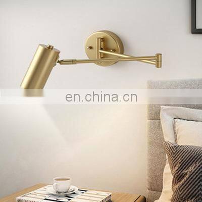 Black Long Arm Wall Mounted Decor Light Villa Bedroom Adjustable Wall LED Lamp