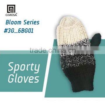 OM2890 O.MOSA 3G Acrylic Color Gradiant Knit Sport Mittens Hand Gloves