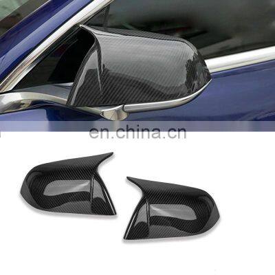 Car Rearview Mirror Cover Real Dry Carbon Fiber Side Mirror Covers For Tesla Model 3 Y Rear View Mirror Cap Wrap