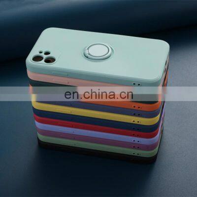 HOT Soft Cover Liquid Silicone TPU Phone Case Colorful Cell Phone Case for IPhone 13 Case With Ring Holder Lanyard photo-2