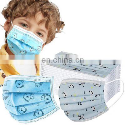 OEM factory 3 ply disposable face mask non woven cartoon mask face for kids children