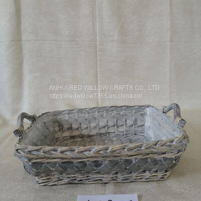 Customized Wholesale Willow Wicker Storage Basket with Liner