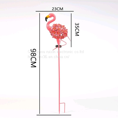 Hot Sale Metal Decoration Simulated Flamingo 3D Pink Light Halloween Garden Outdoor Decorative Stones Grey