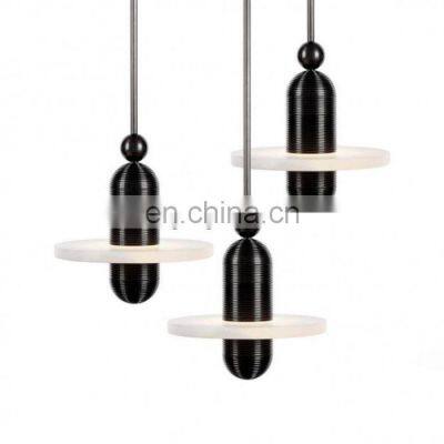 Modern Luxury Home Hotel  Decoration Brass Metal alabaster lamps and chandeliers Pendant Lighting